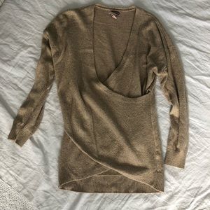 Beige Forever 21 Wrap Front Sweater
